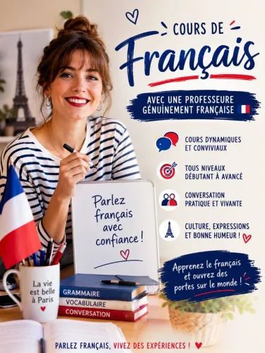 Aulas de francês com professora genuínamente francesa