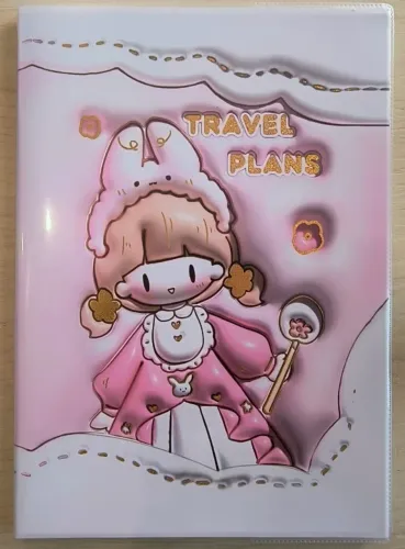 Caderno brochura com capa plastificado-65 folhas decoradas