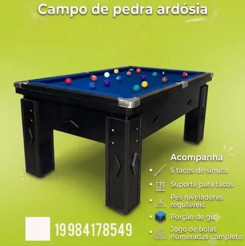 Mesa de sinuca mesa de bilhar com campo de pedra ardósia (Piracicaba)