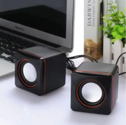 Mini Caixas de Som USB P2 para PC, Notebook e Computador - Par de Caixas Estéreo Compactas