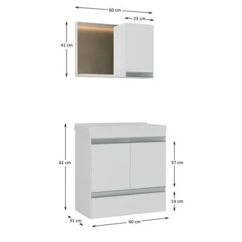 Gabinete Banheiro 60cm