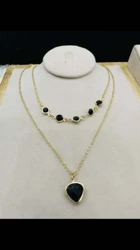 Colar duplo  banhado  a ouro 24 k