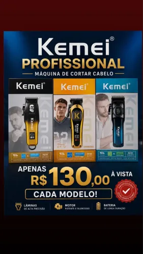 Máquina de cortar cabelo kemei profissional