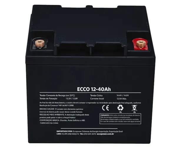 Bateria Vrla 40ah 12v Estacionária