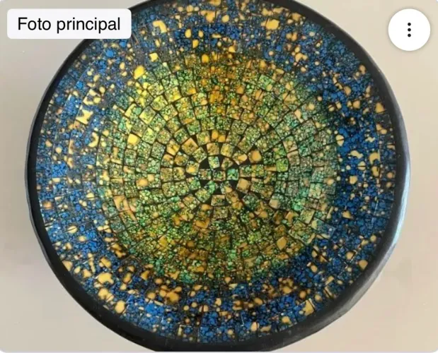 Centro de mesa em mosaico 37cm - Aceito Cartão