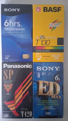 4 fitas vhs novas (lacradas)basf,panasonic e sony