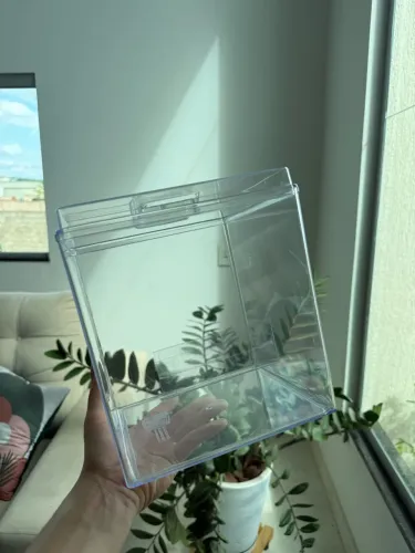 10 potes de acrílico de 7,4 litros, seminovos, com tampas da marca EXPOTE