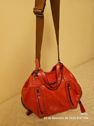 Bolsa de couro vermelha 