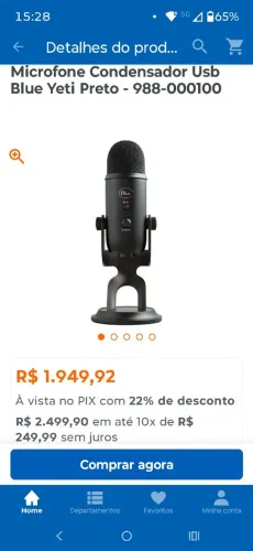 Microfone BLUE Yeti Troco por TV dou volta 
