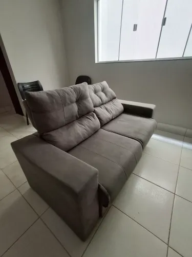 Sofá 2 lugares retrátil cinza