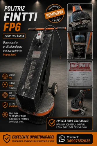 MÁQUINA POLITRIZ FINNIT FP6 SEMI NOVA