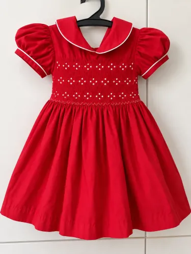 Vestido Infantil Vermelho de Festa com Lastex e Forro