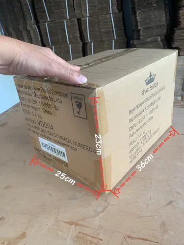 Caixa de papelão 36x25x23cm - Lote com 355 unidades - Papelão grosso TRIPLEX