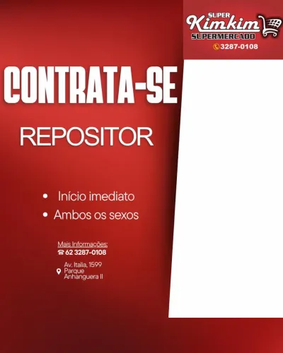 Contrata-se repositor 