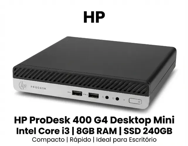 KIT HP ProDesk 400 G4 Desktop Mini Intel Core i3 8GB RAM SSD 240GB