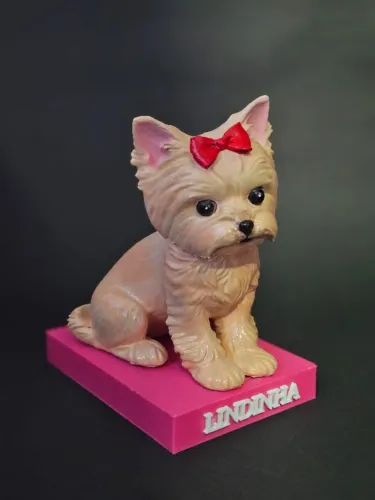 Pet personalizado em 3D pintado à mão - com nome na base