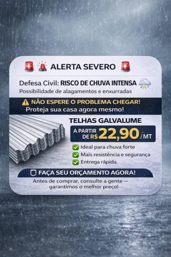 Telhas Galvalume R$22,90 041mm