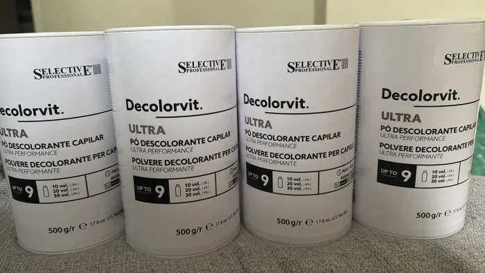 4 potes de Pó Descolorante 9 Tons Alfaparf / Selective 500g