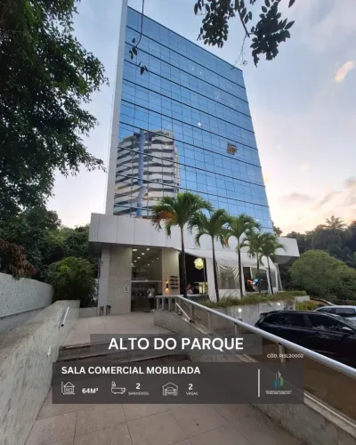 SALA COMERCIAL NASCENTE MOBILIADA DECORADA 64m² 2 BANHEIROS 2 VAGAS VENDE ALTO DO PARQUE