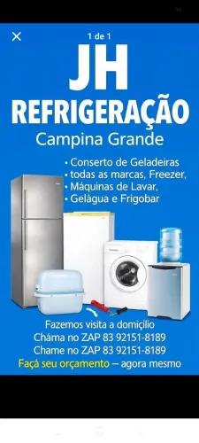 JH REFRIGERAÇÃO serviços em geral em geladeiras , freezer,gelagua, expositores em geral