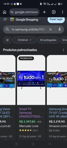 Televisão Samsung 50 polegadas 4k 