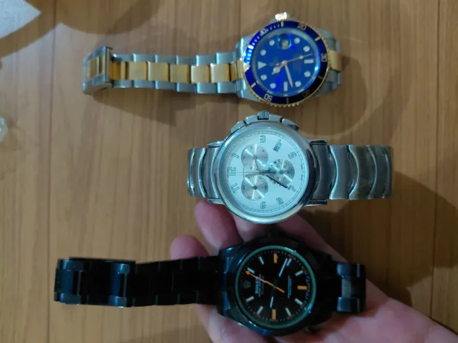 Relógio Rolex e Mont Blanc