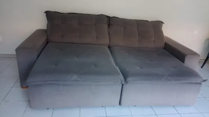 Sofá com 2,40m Assento Retrátil e Reclinável Velosuede