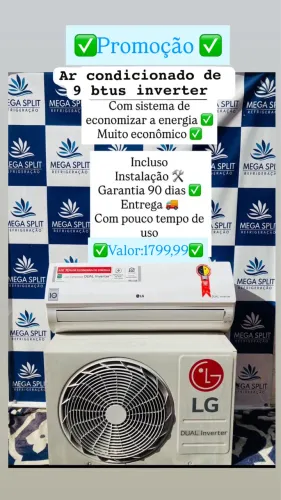 Ar condicionado de 9 btus inverter dual inverter LG / garantia/ entrega/ instalação