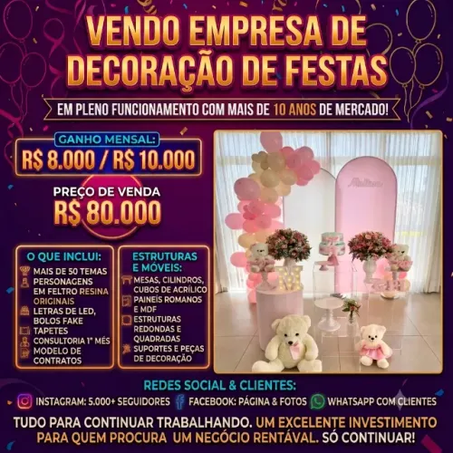Empresa de decoração em pleno funcionamento
