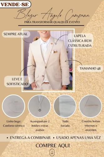 Blazer bege, colete incluso