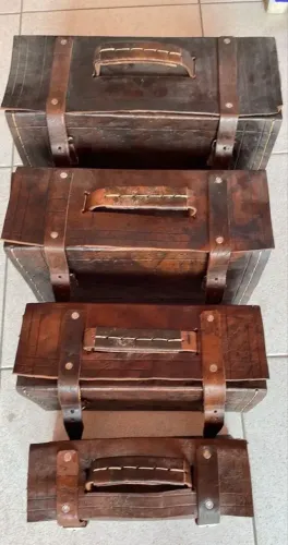 Malas Vintage Artesanais em Couro - Decoração Retrô Exclusiva