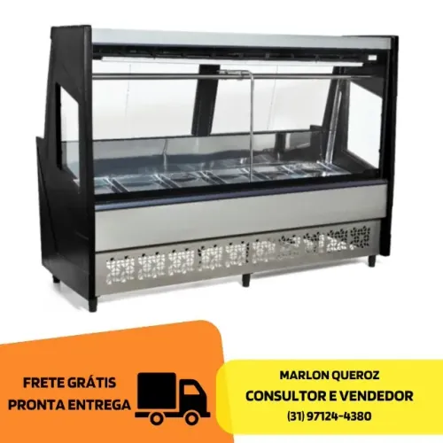 Balcão de Açougue 2 metros Preto Polar