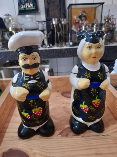 Porta talheres o par em porcelana Cozinheiros 