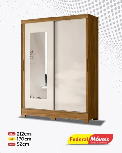 Guarda Roupa 2 Portas 2 Gavetas com Espelho Direto da Fabrica Promoção