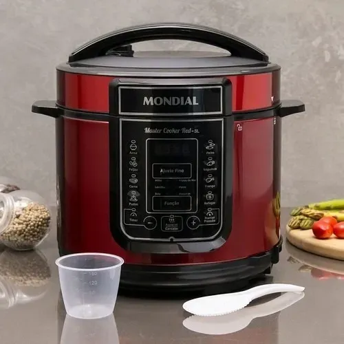 Lacrada Panela de Pressão Elétrica Digital Master Cooker Red 5L 900W 220V Mondial