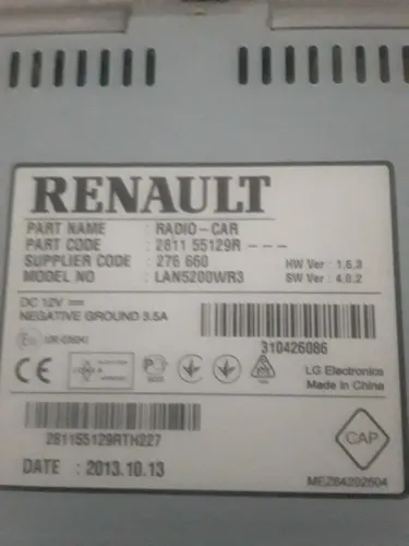 Multimédia Nav LG linha Renault original novo 