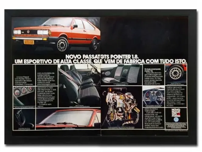 VW Passat GTS Pointer - Quadro decorativo com propaganda original de revista