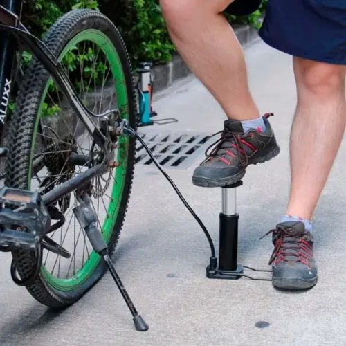 Bomba de Ar Pedal Manual Para Bicicleta Bola e Pneu GB55089