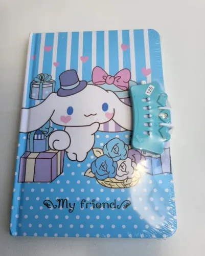Turma hello kitty - lindo diário - cinnamoroll - com segredo para abrir - 13,5cm x 19cm