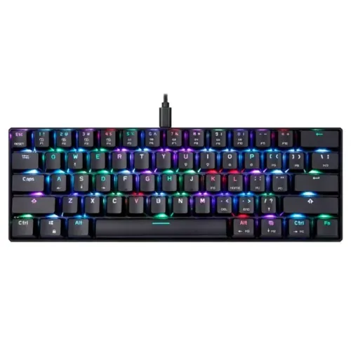 Teclado Mecânico 60% CK61 Essential Preto Switch Vermelho RGB Motospeed