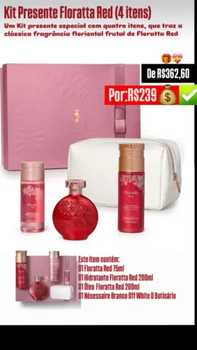 Kit Presente Floratta Red - O Boticário imperdível