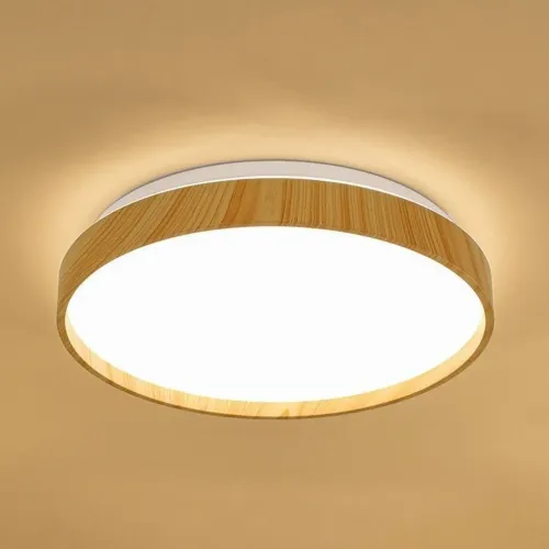 Luminária de Teto Circular de Madeira CCT 30w 38cm S&L