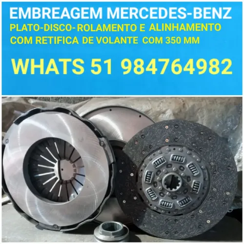 EMBREAGEM  KIT  PLATO - DISCO - ROLAMENTO  - VOLANTE - MERCEDES-BENZ  MOD. 1620 COM 350 MM