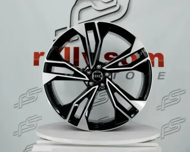 Jogo de Roda Audi A4 S Line Preto Diamantado 5x112 - 22x9,5 Offset 25 (NV)