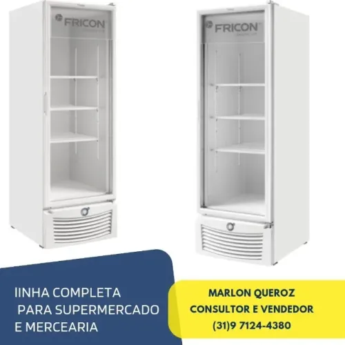 Freezer Vertical Porta de Vidro Fricon 569 Litros