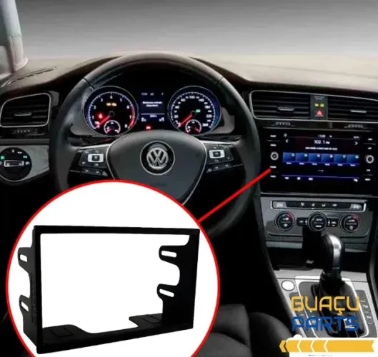 Moldura Painel 2Din P/ Central Multimidia Mp5 Golf Polo Fox Bora Fiesta E