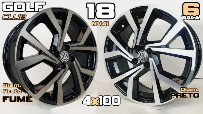 Rodas Golf Club Aro 18 Fosca  e Preto - 4x100 novas 