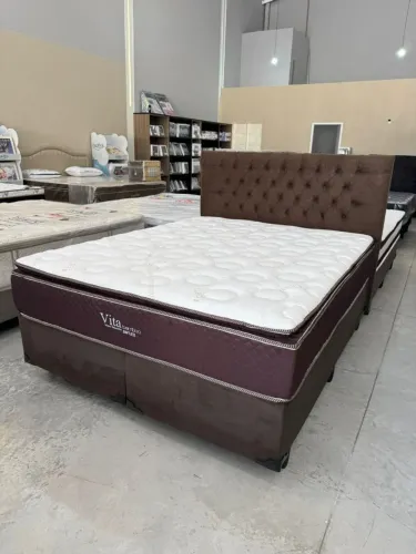 Cama Box Queen com Cabeceira - Vita Bamboo - Novo