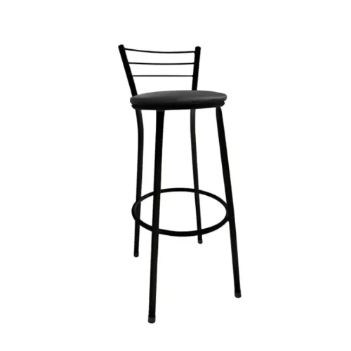 Banqueta Alta Preta - Design Moderno