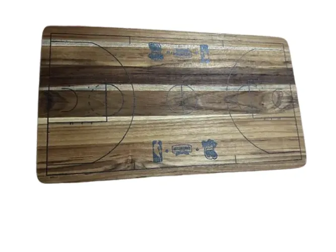 tabua de carne nba quadra de basquete nba retangular madeira maple 35x20x1,5 cm